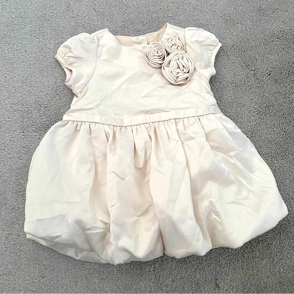 NEW Janie and Jack Gold Satin Rosette Bubble Dress